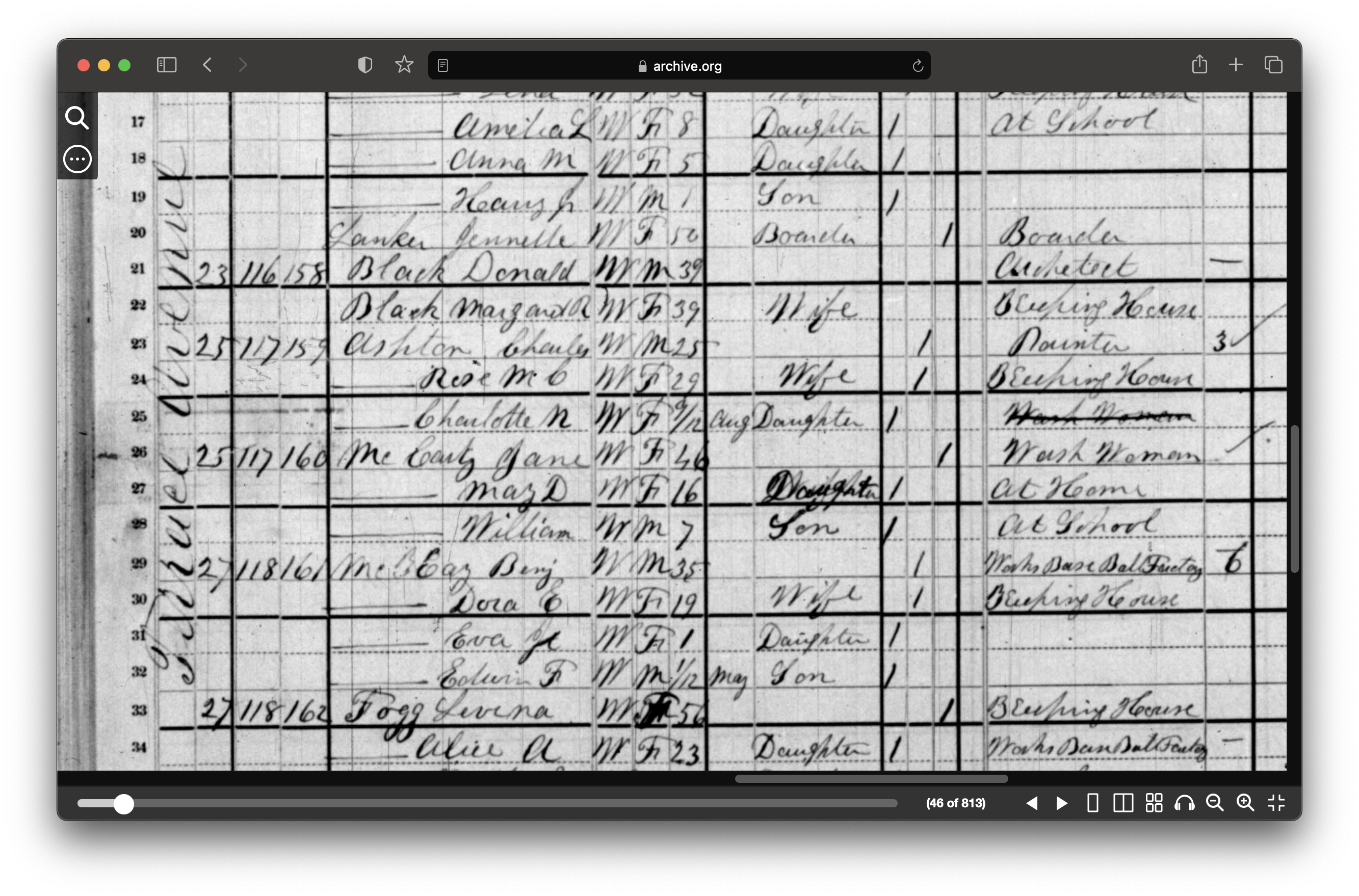Screenshot from 1880 census