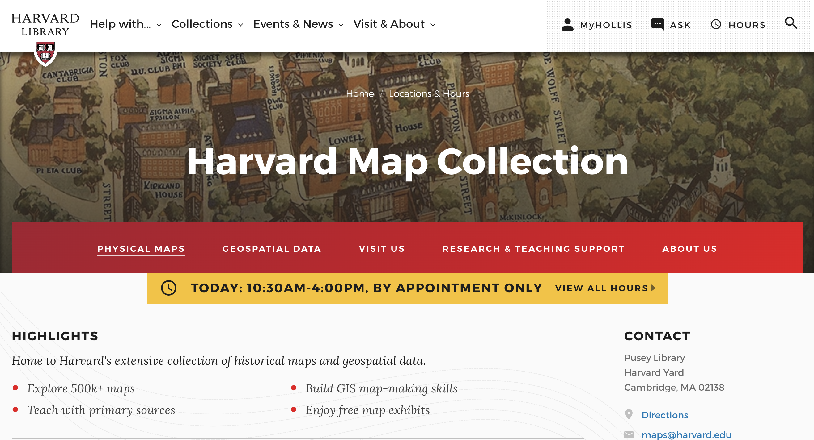 Harvard Map Collection website