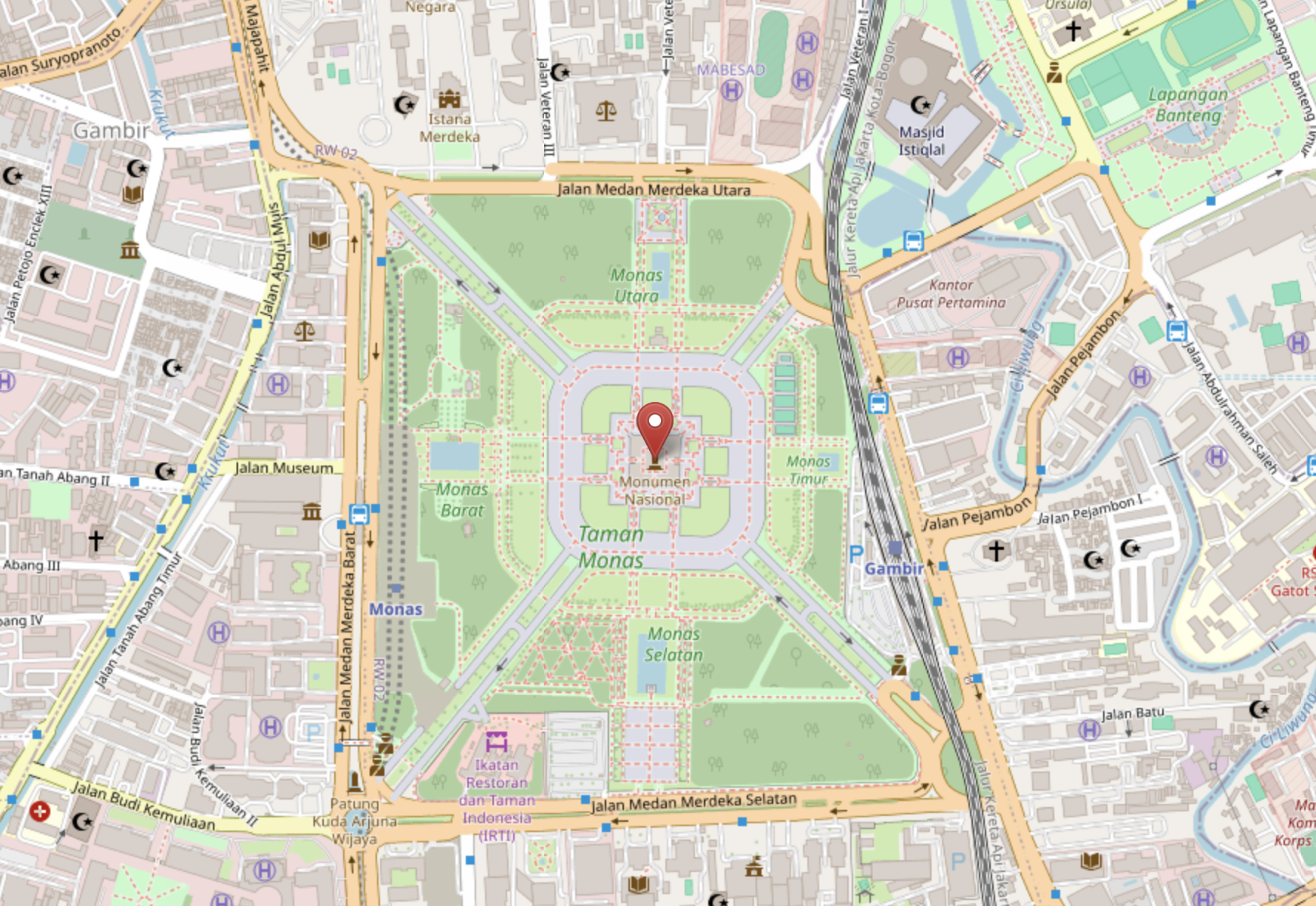 OpenStreetMap zoomed in on Jakarta
