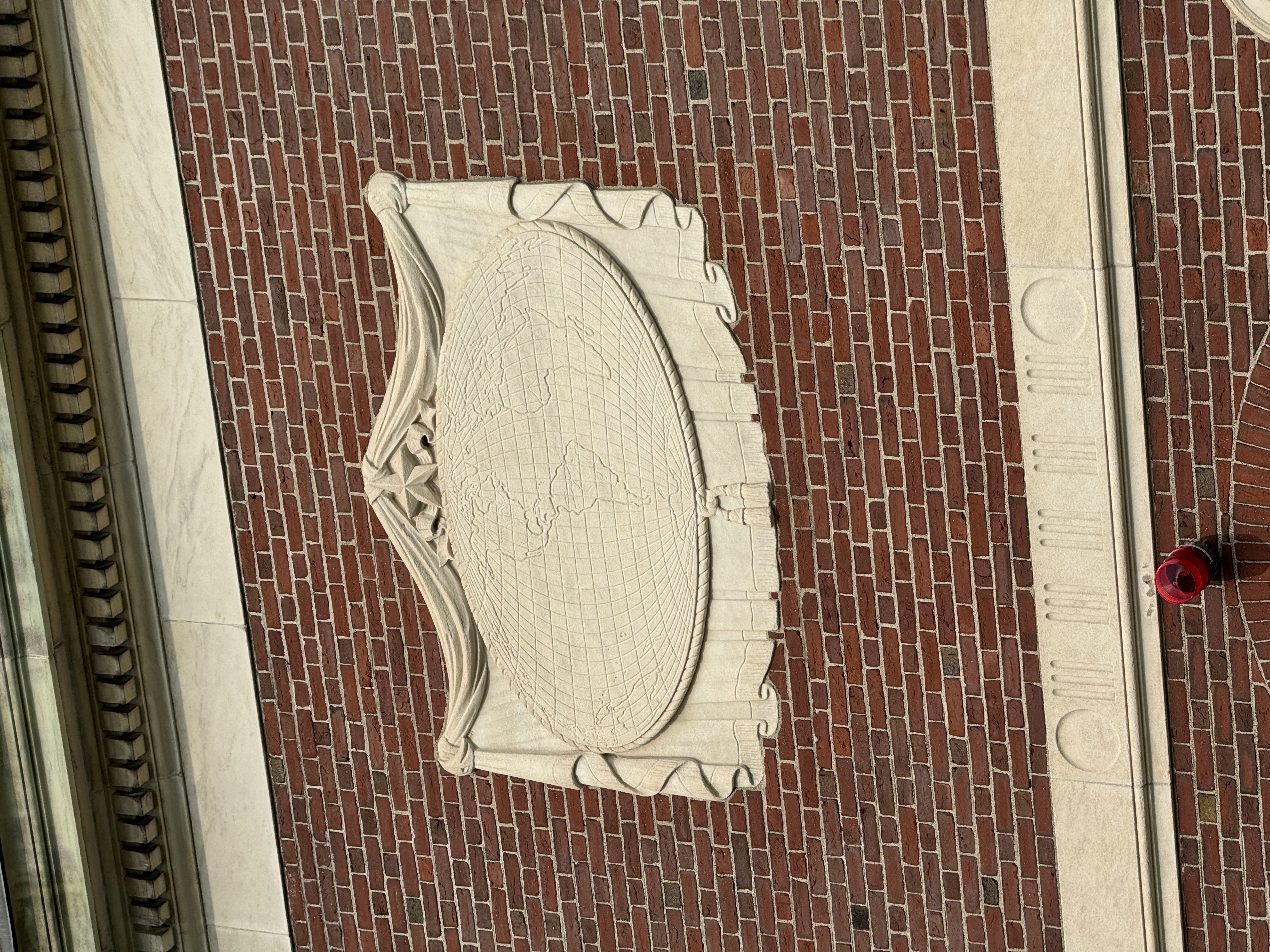 building facade with map