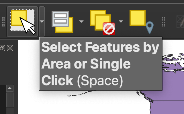 select features button on QGIS