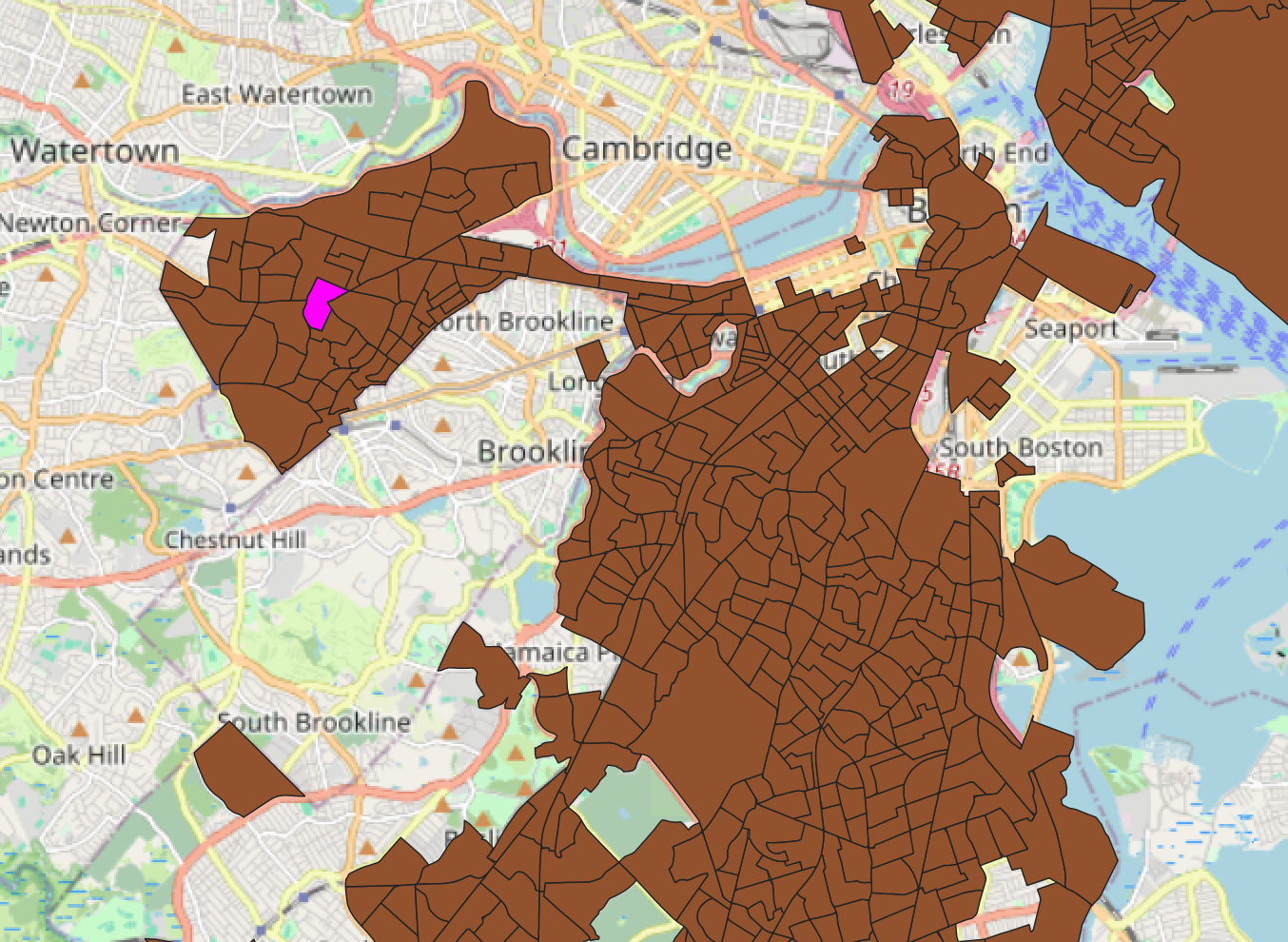 Polygons in a QGIS map