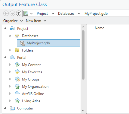 Save output in ArcGIS Pro highlighting file geodatabases